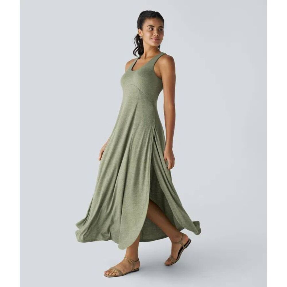 HALARA Olive Green Maxi Dress